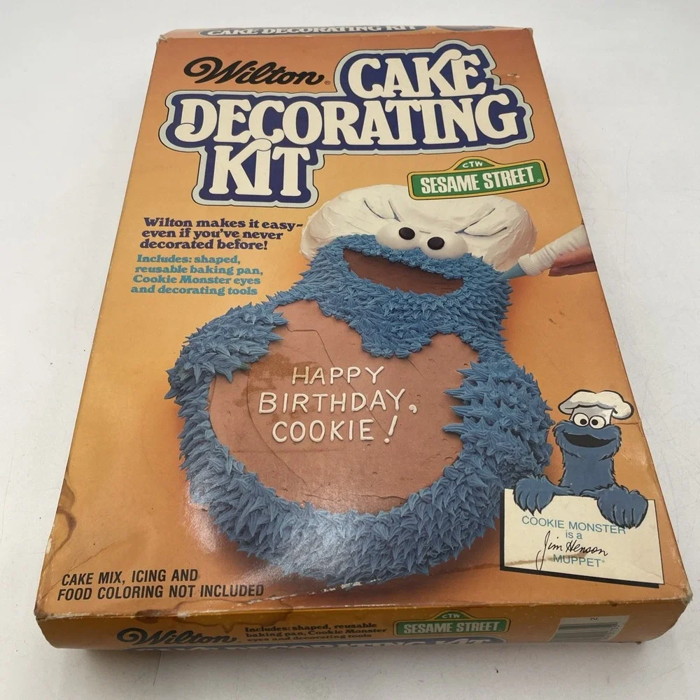 Vtg 1979 Wilton Cake Pan Cookie Monster Cake Pan Sesame Street Birthday Kit